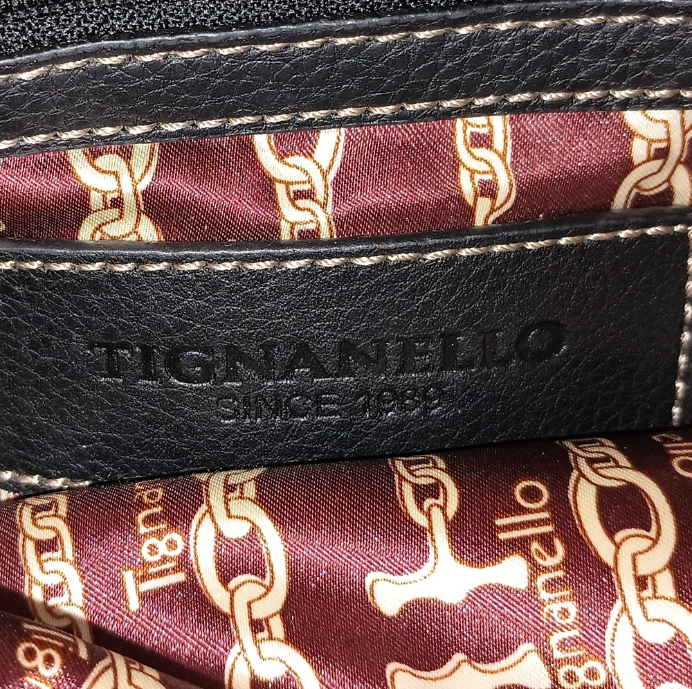 Tignanello Very Dark Brown Genuine Leather Satchel Bag - Picture 2 of 9
